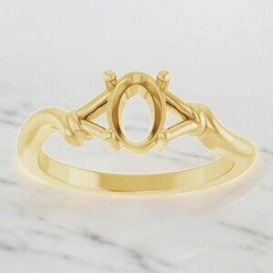 7 x 5 mm Oval Ring Mounting in 14kt Yellow Gold